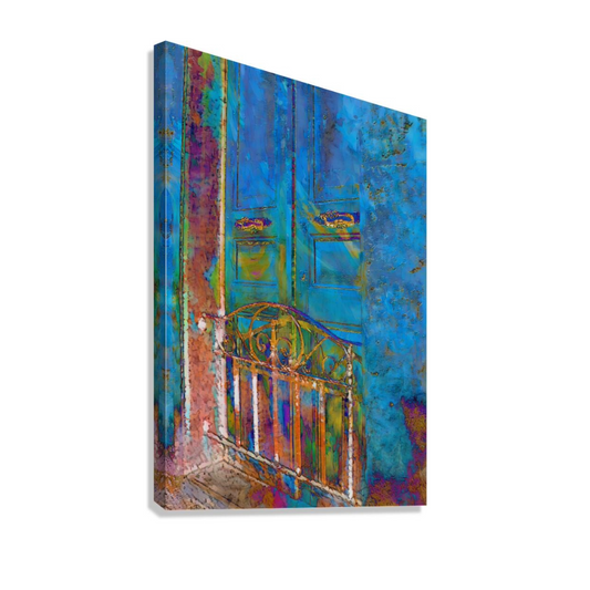 Blues of an Ancient Doorway By Montreal  Artist Le Boulanger (Fouad El-Khabbaz)