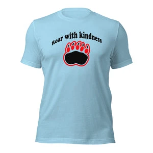 Load image into Gallery viewer, "Clawing for Kindness" T-shirt with "Roar with Kindness" Phrase and Bear Claw Illustration.