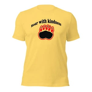Load image into Gallery viewer, "Clawing for Kindness" T-shirt with "Roar with Kindness" Phrase and Bear Claw Illustration.
