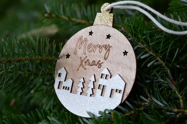 Handcrafted Wooden Christmas Ornaments (Set of 4)