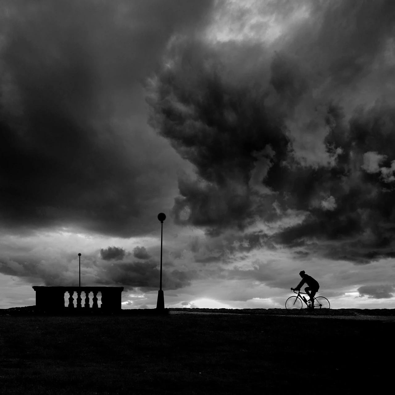 Cyclist's Silhouette: Chic Long Sleeve Tee